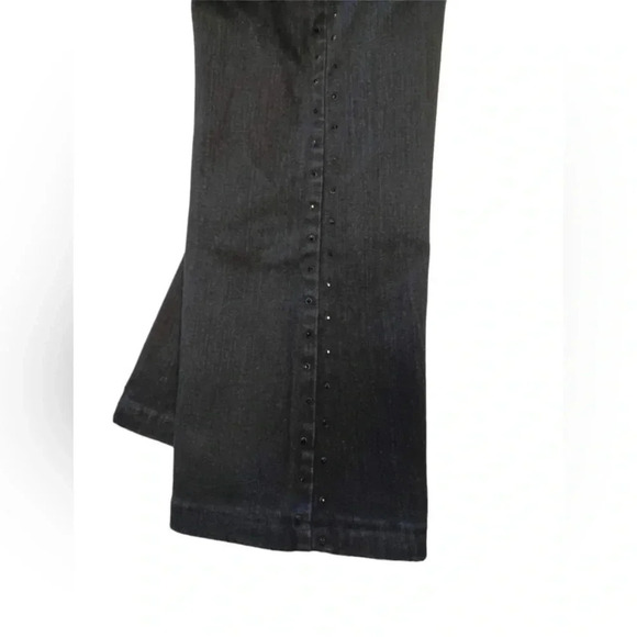 NYDJ  Black Rhinestone Flare Jeans Size 4 - Picture 4 of 12